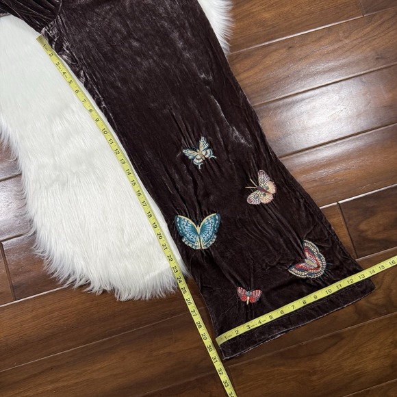 Johnny Was Women's Size XS Brown Butterfly Velvet Luciana Seamed Wide Leg‎ Pants - Picture 5 of 12